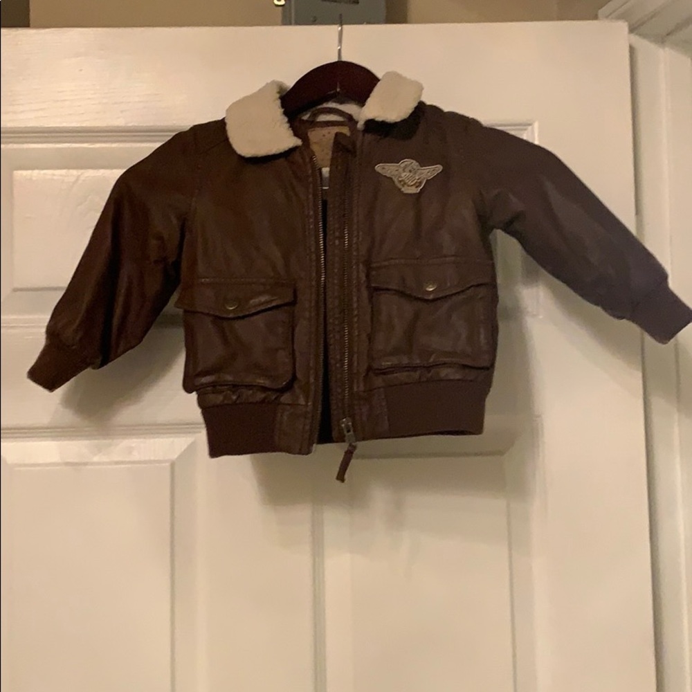 Brown leather jacket